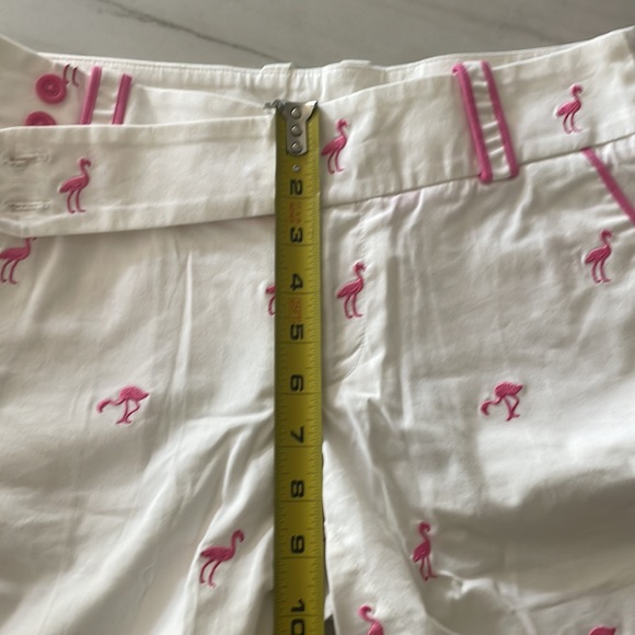 Lily Pulitzer white pink flamingo shorts 2 - Picture 7 of 9